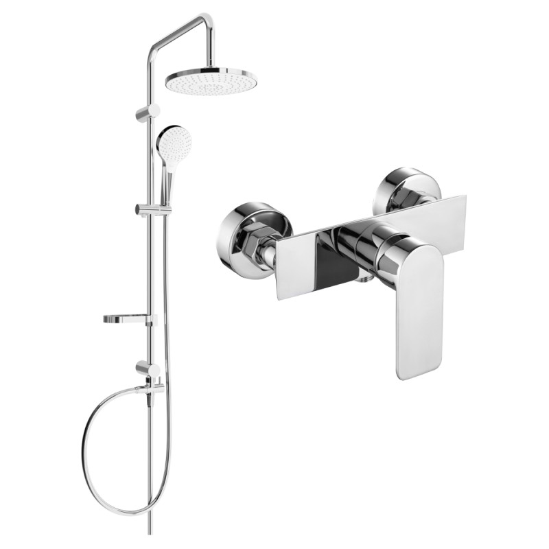Mexen Alexa Erik exposed shower set with showerhead and shower faucet, chrome - 71240205-00