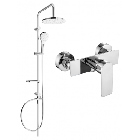 Mexen Erik Aufputz-Duschset mit Regenbrause und Duscharmatur Alexa, Chrom - 71240205-00