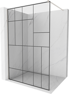 Mexen Kioto Tuš zid Walk-in 80 x 200 cm, crni uzorak 8 mm, brušeni nikal - 800-080-101-97-78