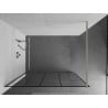 Mexen Kioto Walk-in Shower Panel 90 x 200 cm, Black Pattern 8 mm, Brushed Nickel - 800-090-101-97-78