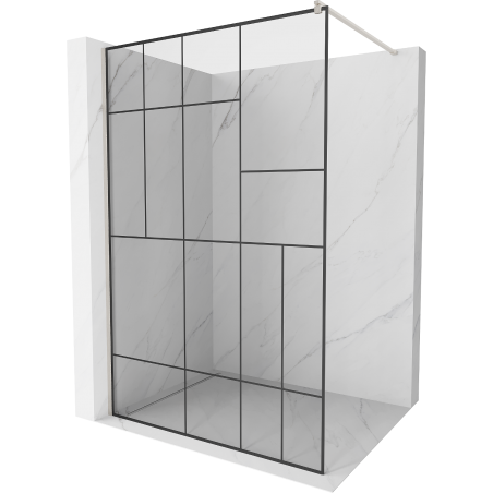 Mexen Kioto Walk-in Shower Screen 100 x 200 cm, Black Pattern 8 mm, Brushed Nickel - 800-100-101-97-78