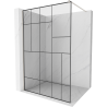 Mexen Kioto paroi de douche Walk-in 140 x 200 cm, motif noir 8 mm, nickel brossé - 800-140-101-97-78