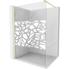 Mexen Kioto paroi de douche Walk-in 90 x 200 cm, motif blanc 8 mm, or brossé - 800-090-101-55-85