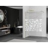 Mexen Kioto paroi de douche Walk-in 110 x 200 cm, motif blanc 8 mm, doré brossé - 800-110-101-55-85
