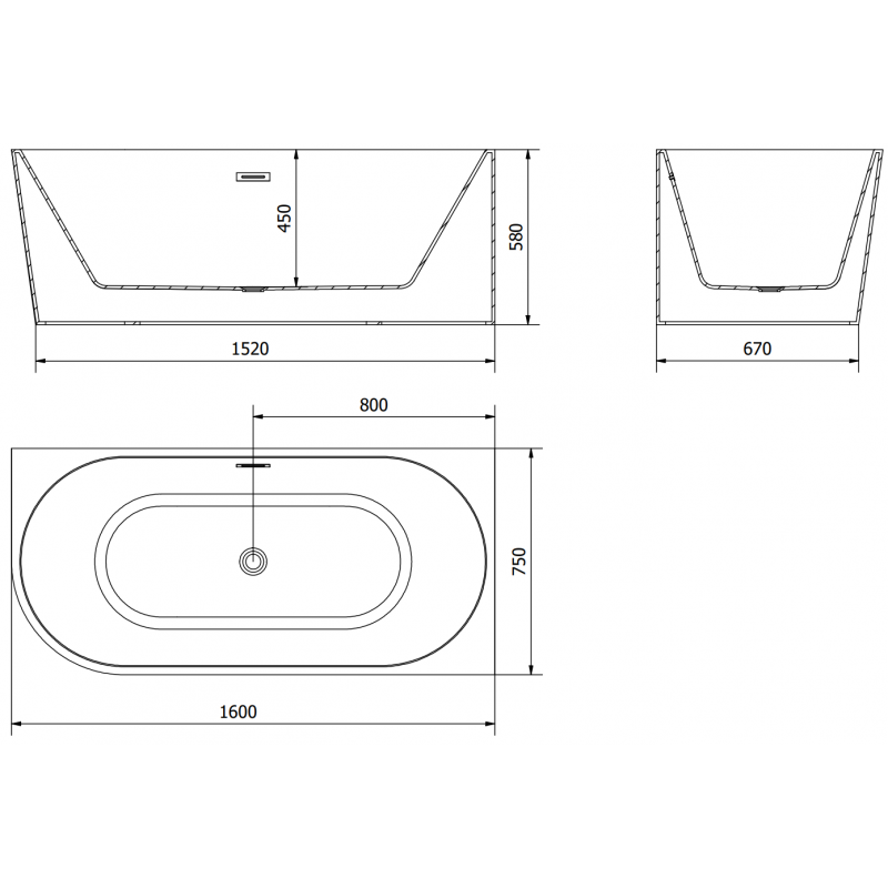 Mexen Mia baignoire autoportante d'angle droit 160 x 75 cm, blanc/noir, trop-plein noir - 52691607575P-70