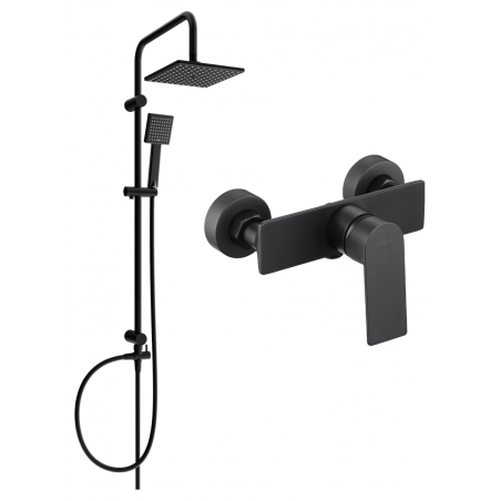 Mexen Alexa Ensemble de douche en surface avec pommeau de pluie et mitigeur de douche, noir - 71240200-70