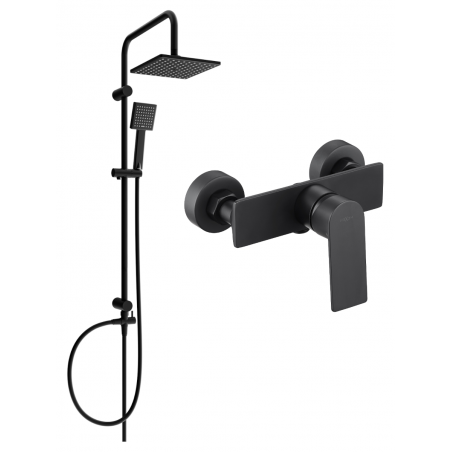 Mexen Tord Aufputz-Duschset mit Regendusche und Duscharmatur Alexa, schwarz - 71240200-70