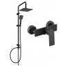 Mexen Tord Aufputz-Duschset mit Regendusche und Duscharmatur Alexa, schwarz - 71240200-70