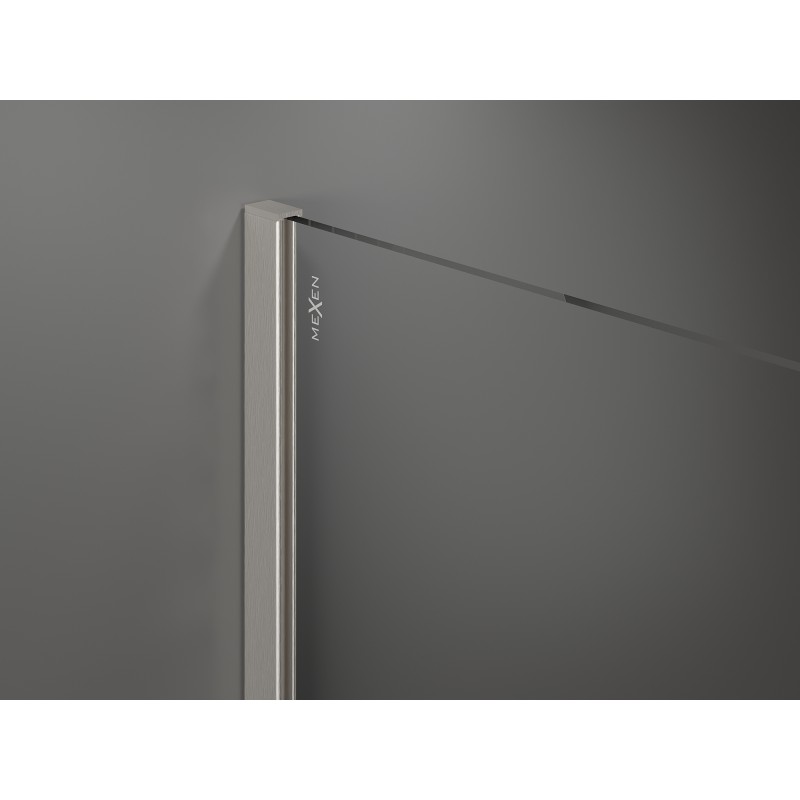 Mexen Kioto walk-in tuš pregrada 110 x 200 cm, grafit 8 mm, brušen nikel - 800-110-101-97-40