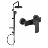 Mexen Erik exposed shower set with rain shower and Alexa shower mixer, black - 71240205-70