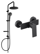 Mexen Erik Aufputz-Duschset mit Regenbrause und Duschenarmatur Alexa, schwarz - 71240205-70