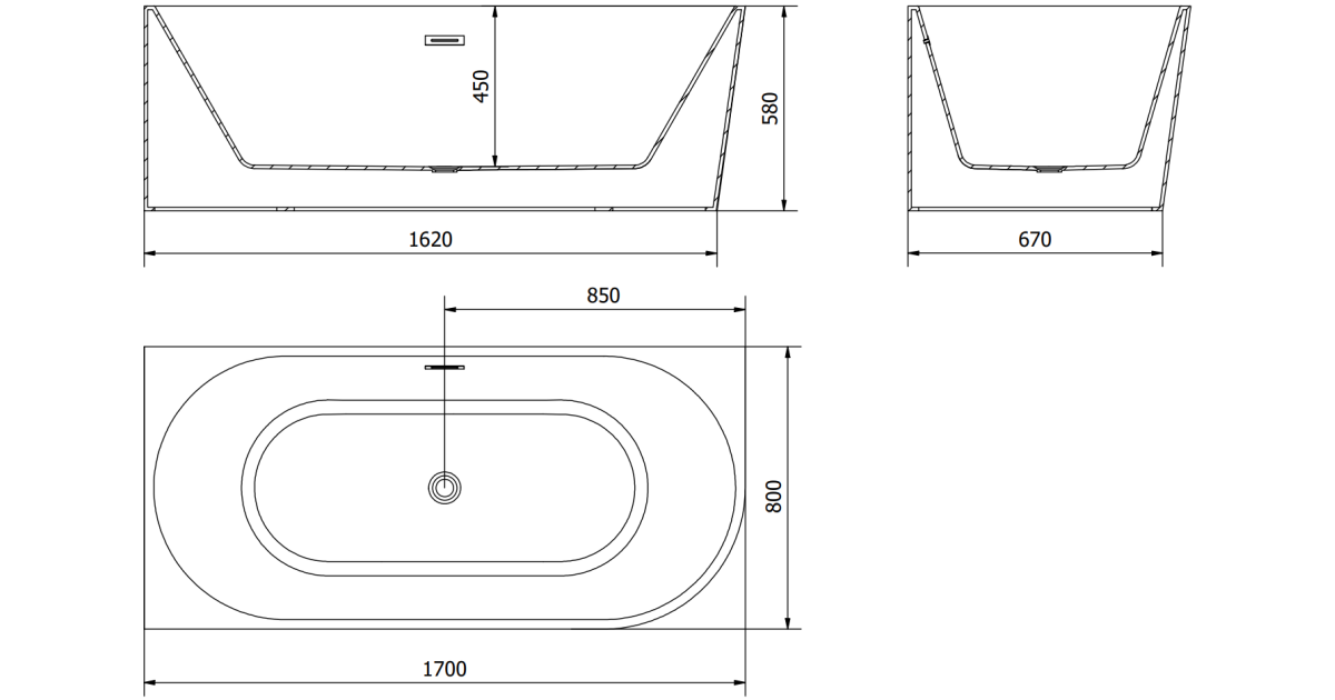 Mexen Mia wanna wolnostojąca narożna lewa 170 x 80 cm, biała