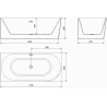 Mexen Mia freistehende linke Badewanne 170 x 80 cm, weiß, Überlauf weiß - 52691708000L-20
