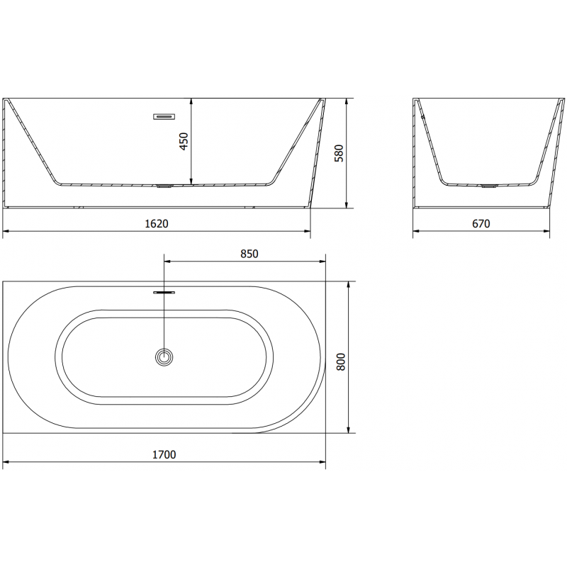 Mexen Mia vasca da bagno freestanding angolare sinistra 170 x 80 cm, bianca, troppopieno in rame spazzolato - 52691708000L-65