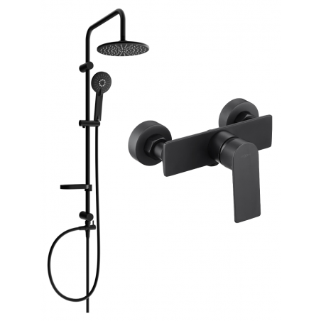 Mexen Alexa Carl Duschset zur Aufputzmontage mit Regendusche und Duscharmatur, schwarz - 71240240-70