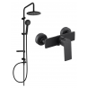 Mexen Carl überputz Duschset mit Regenbrause und Duscharmatur Alexa, schwarz - 71240240-70