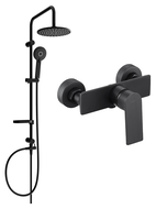 Mexen Carl überputz Duschset mit Regenbrause und Duscharmatur Alexa, schwarz - 71240240-70