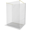 Mexen Kioto paroi de douche autoportante 100 x 200 cm, transparent 8 mm, or brossé - 800-100-002-55-00
