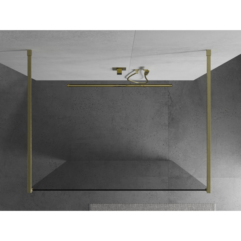 Mexen Kioto vabalt seisev dušisein 105 x 200 cm, läbipaistev 8 mm, kuldne harjatud - 800-105-002-55-00
