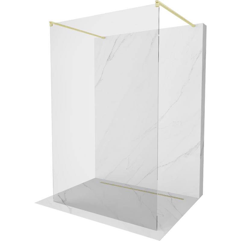 Mexen Kioto ścianka prysznicowa wolnostojąca 105 x 200 cm, transparent 8 mm, złota szczotkowana - 800-105-002-55-00