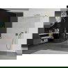 Mexen Kioto vrijstaande douchewand 125 x 200 cm, transparant 8 mm, goud geborsteld - 800-125-002-55-00