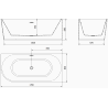 Mexen Mia right corner bathtub free-standing 170 x 80 cm, white, overflow gold - 52691708000P-50