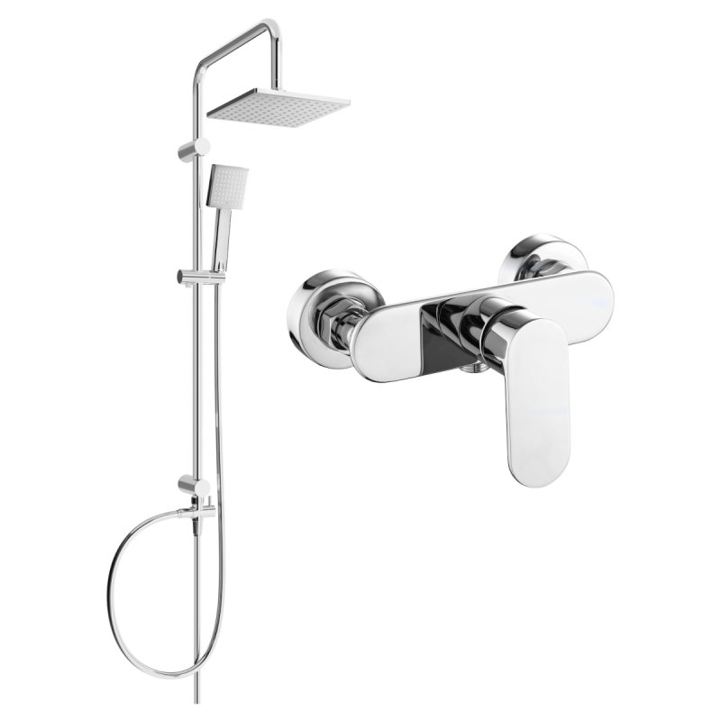 Mexen Tord set doccia esterno con soffione e miscelatore doccia Milo, cromo - 71340200-00