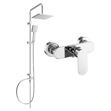 Mexen Tord exposed shower set with rain shower and Milo shower mixer, chrome - 71340200-00