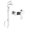 Mexen Tord exposed shower set with rain shower and Milo shower mixer, chrome - 71340200-00