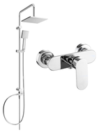 Mexen Milo Conjunto de chuveiro de superfície com chuveiro de mão e bateria, cromado - 71340200-00