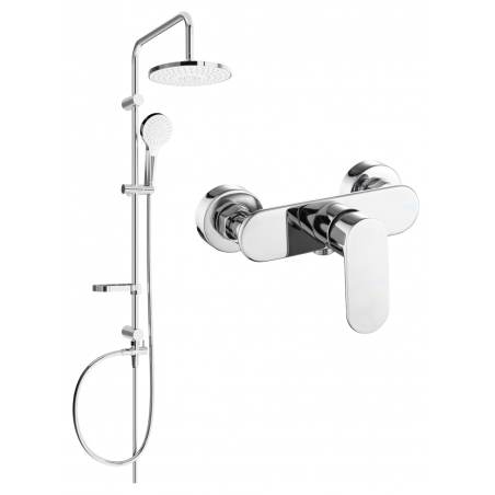 Mexen Erik ensemble de douche en saillie avec pommeau de douche et mitigeur de douche Milo, chromé - 71340205-00