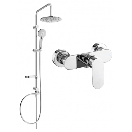 Mexen Carl conjunto de ducha exterior con cabezal de lluvia y grifo de ducha Milo, cromo - 71340240-00