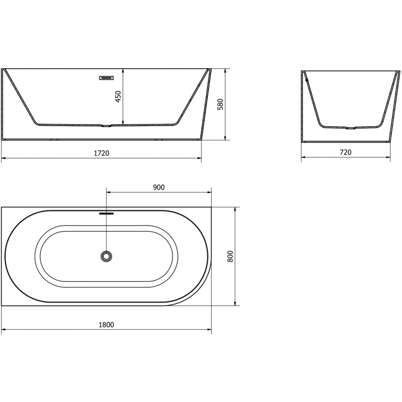 Mexen Mia freistehende, linke Eckbadewanne 180 x 80 cm, weiß, Überlauf gebürstetes Kupfer - 52691808000L-65