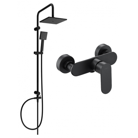 Mexen Milo Tord conjunto de duche externo com chuveiro de teto e torneira de duche, preto - 71340200-70