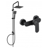 Mexen Milo Tord conjunto de duche externo com chuveiro de teto e torneira de duche, preto - 71340200-70