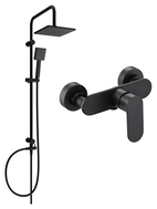 Mexen Milo Tord surface-mounted shower set with rain shower and shower faucet, black - 71340200-70