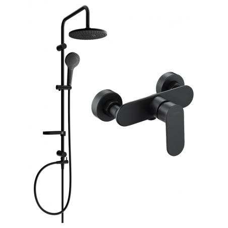 Mexen Milo Erik ensemble de douche apparent avec pommeau de douche et mitigeur, noir - 71340205-70