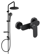 Mexen Erik Aufputz-Duschset mit Duschkopf und Duscharmatur Milo, schwarz - 71340205-70