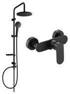 Mexen Milo Erik surface-mounted shower set with overhead shower and shower mixer, black - 71340205-70