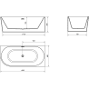 Mexen Mia freestanding corner bathtub right 180 x 80 cm, white, chrome overflow - 52691808000P-01