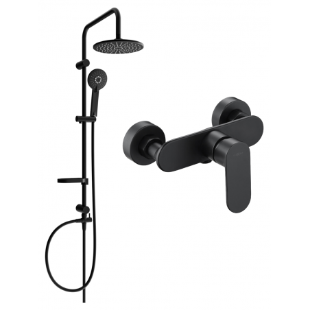 Mexen Milo Carl ensemble de douche encastré avec pomme de douche et mitigeur, noir - 71340240-70