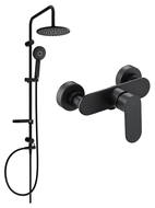 Mexen Carl opbouw douche set met regendouche en doucheset Milo, zwart - 71340240-70