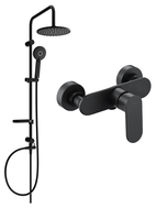 Mexen Milo Carl Surface-Mounted Shower Set with Rain Shower and Shower Faucet, Black - 71340240-70