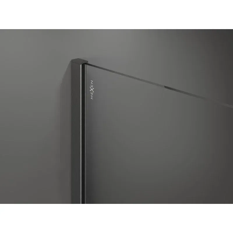 Mexen Kioto paroi de douche Walk-in 110 x 200 cm, motif noir 8 mm, gun gray brossé - 800-110-101-66-78