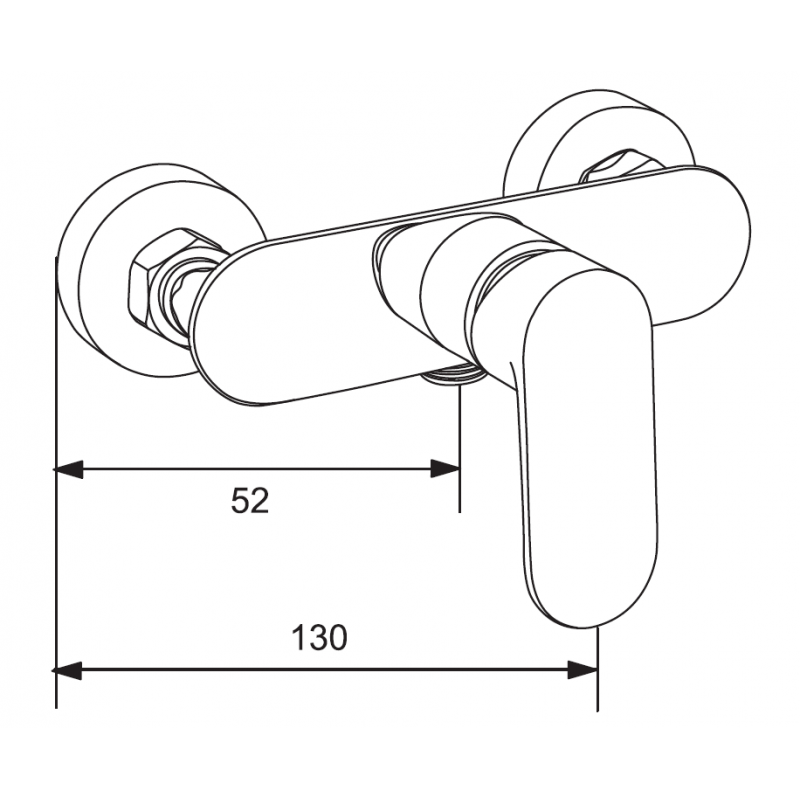 Mexen Milo Sven Duschset Aufputz mit Regenduschkopf und Duscharmatur, schwarz - 71340262-70