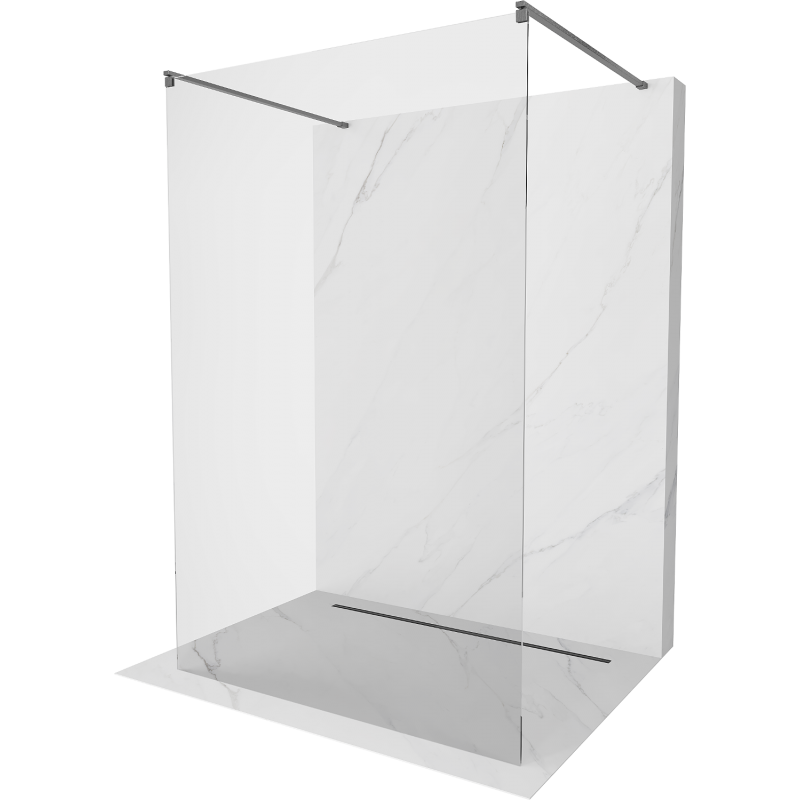 Mexen Kioto ścianka prysznicowa wolnostojąca 100 x 200 cm, transparent 8 mm, gun gray szczotkowany - 800-100-002-66-00