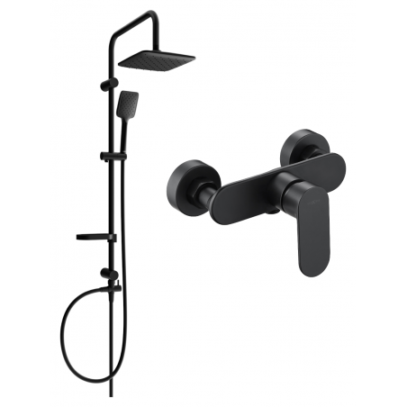 Mexen Milo Sven conjunto de ducha de superficie con rociador y grifo de ducha, negro - 71340262-70