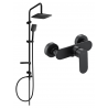 Mexen Milo Sven conjunto de ducha de superficie con rociador y grifo de ducha, negro - 71340262-70