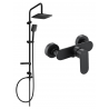 Mexen Milo Sven Duschset Aufputz mit Regenduschkopf und Duscharmatur, schwarz - 71340262-70