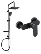 Mexen Milo Sven exposed shower set with rain shower and shower mixer, black - 71340262-70